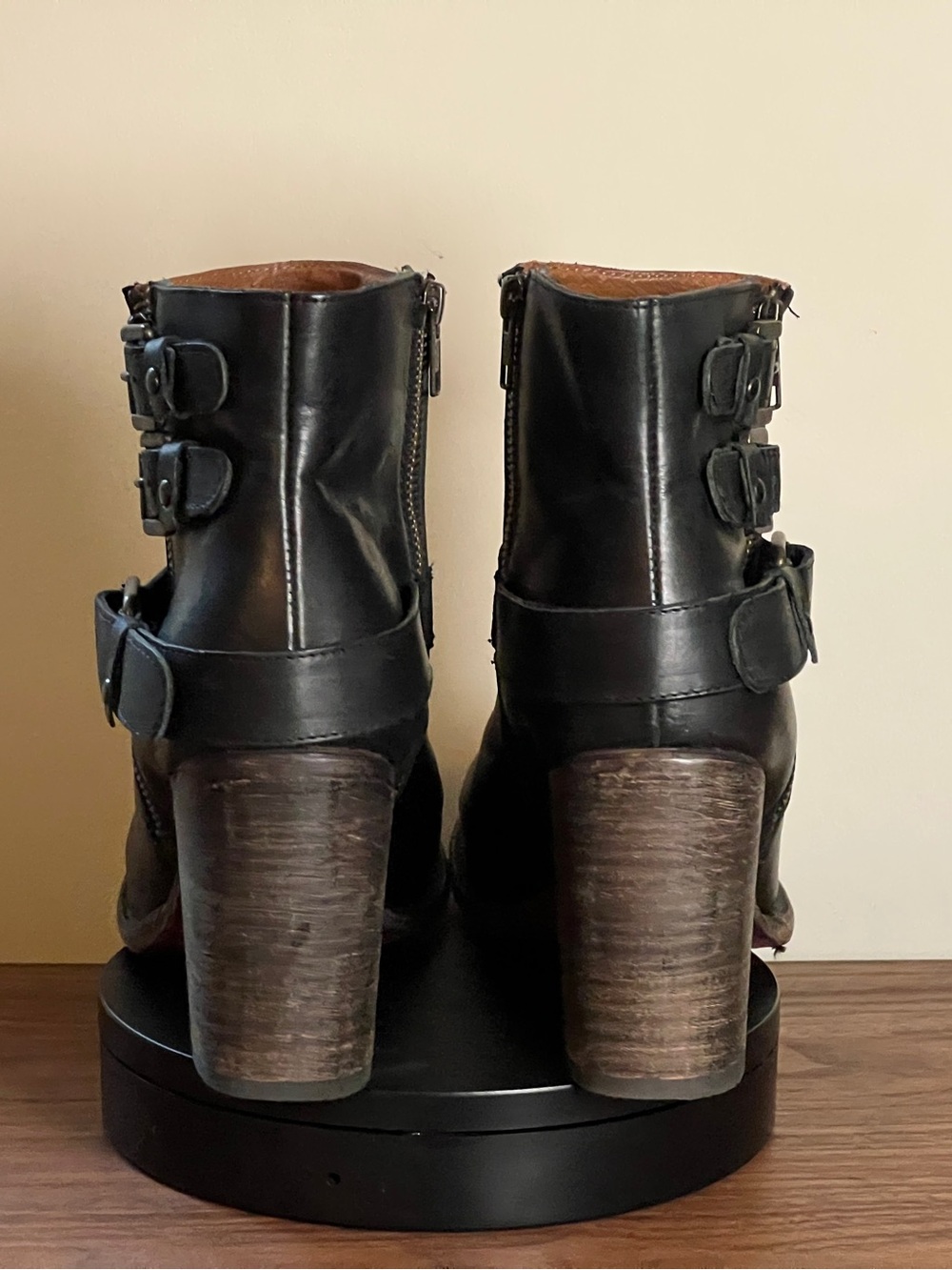 Freebird Bolo Leather Buckle Heeled Boots - US 12 - Picture 4 of 12